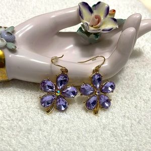 Purple flower earrings new